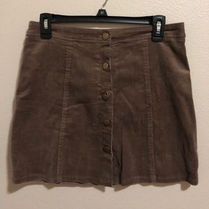 Charlotte Russe Corduroy Button Down Skirt